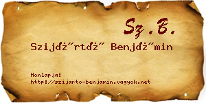 Szijártó Benjámin névjegykártya