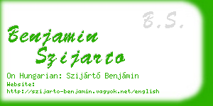 benjamin szijarto business card