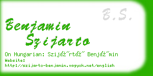 benjamin szijarto business card
